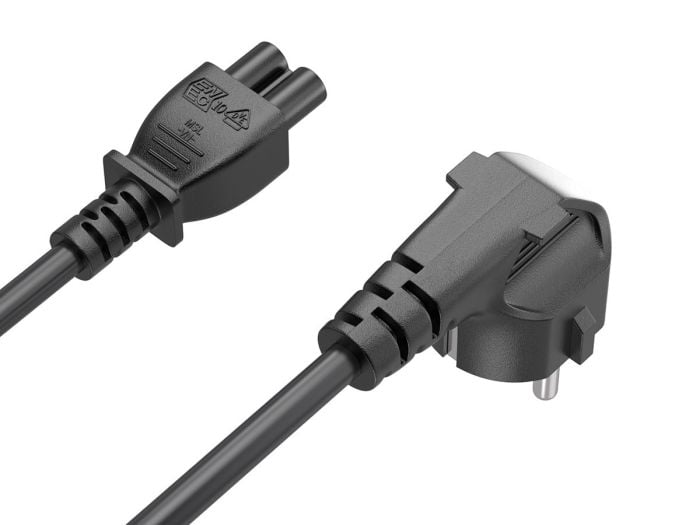 6ft European 3-Prong Angled Notebook Power Cord Angled CEE 7/7 to IEC320 C5