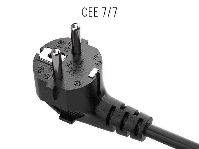 6ft European 3-Prong Angled Notebook Power Cord Angled CEE 7/7