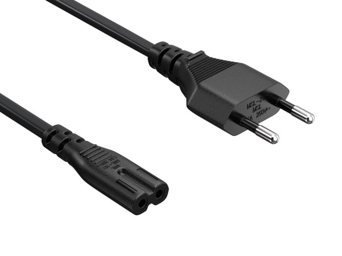 6ft CEE 7/16 to IEC320 C7 European Power Cord for Notebook Non-Polarized 18AWG , Black