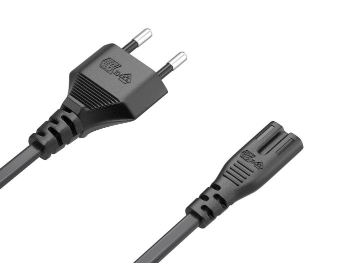 6ft CEE 7/16 to IEC320 C7 European Power Cord for Notebook Non-Polarized 18AWG , Black