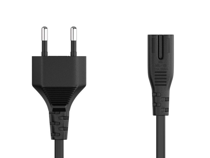 6ft CEE 7/16 to IEC320 C7 European Power Cord for Notebook Non-Polarized 18AWG , Black