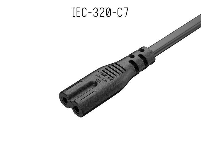 6ft CEE 7/16 to IEC320 C7 European Power Cord for Notebook Non-Polarized 18AWG , Black