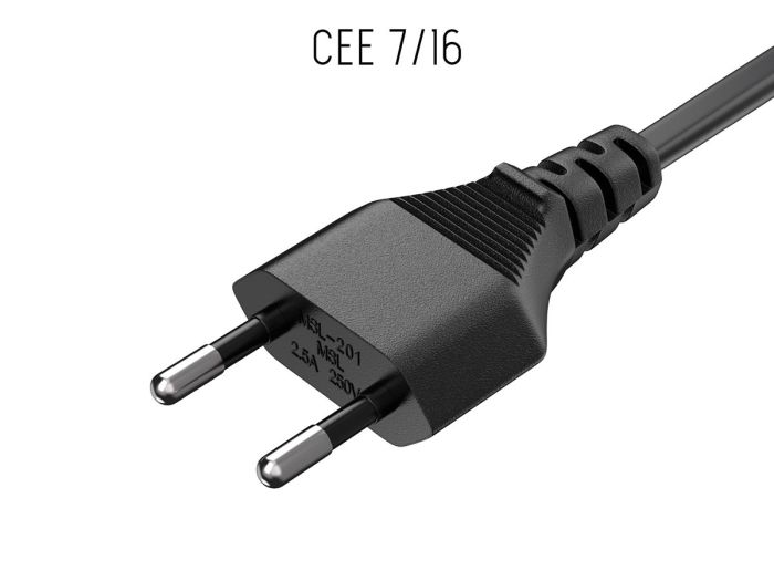 6ft CEE 7/16 to IEC320 C7 European Power Cord for Notebook Non-Polarized 18AWG , Black