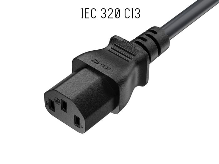 6FT CEE 7/7 to IEC320 C13 Right Angle European Schuko Power Cord 18AWG 10A/250V, Black