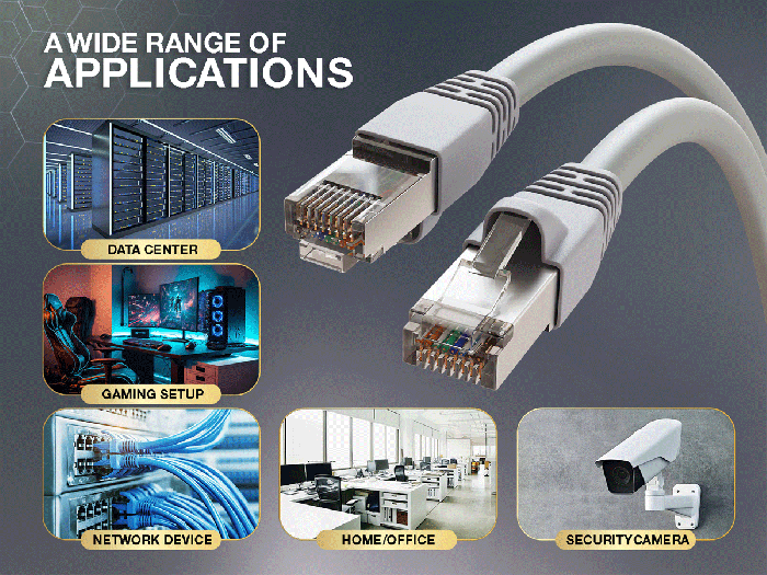 25ft Cat5e Shielded Ethernet Network Patch Cable STP Snagless 24AWG Bare Copper, Gray