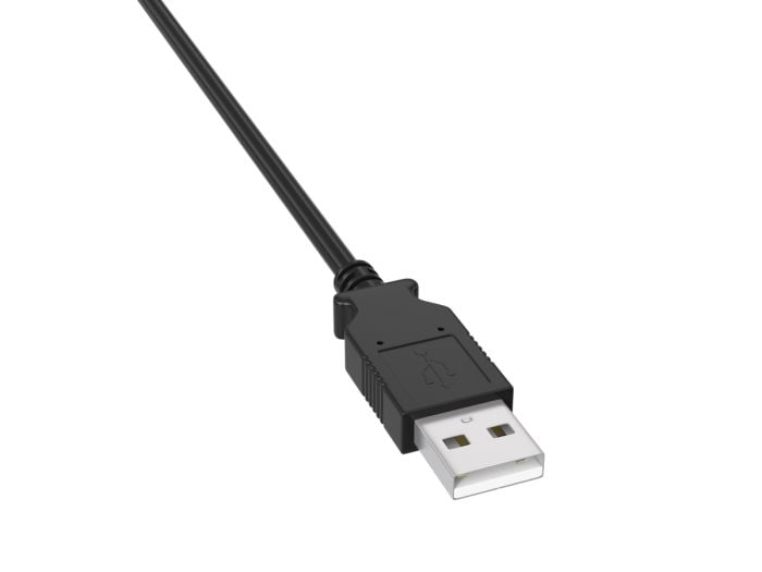 15ft USB 2.0 Type A Male to B Male cable, black color, double-shielded for 480Mbps data transfer, ideal for connecting printers, scanners, and external hard drives to computers.