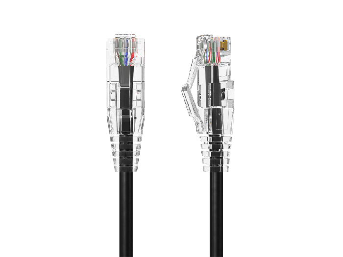 Slim Cat6 28AWG UTP Ethernet Network Patch Cable Snagless, Black