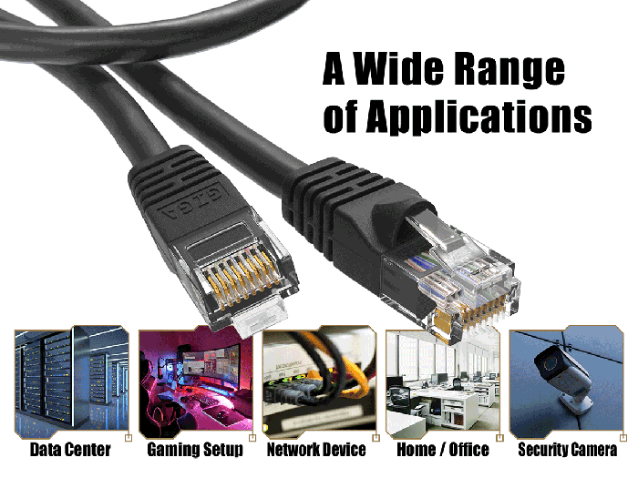 
25ft Cat6 UTP Ethernet Network Patch Cable Snagless 24AWG Bare Copper, Black
