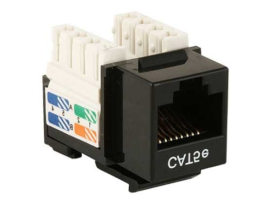 Cat5e RJ45 UTP 110 Type Punch Down Keystone Black