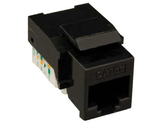 Cat5e RJ45 UTP Tool Less Keystone Jack Black Color