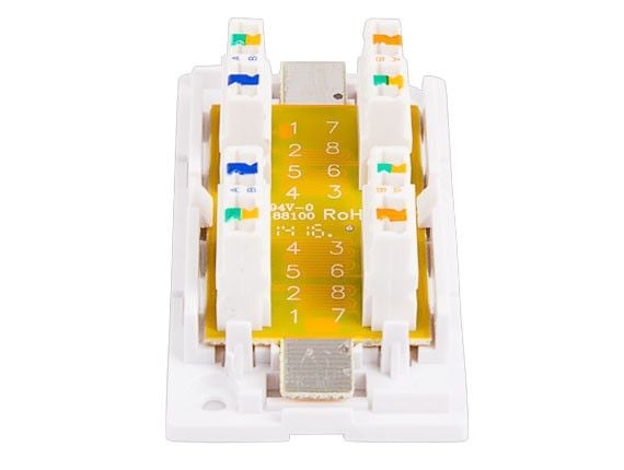 Cat6 Junction Box with 110 Punch Down Type Jacks, White