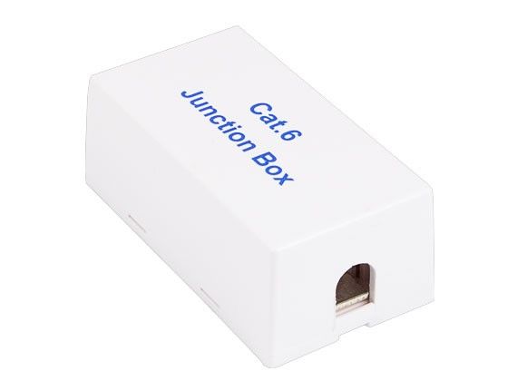 Cat6 Junction Box with 110 Punch Down Type Jacks, White