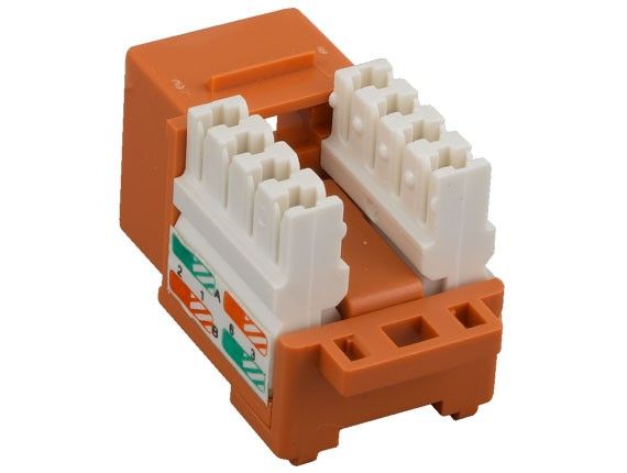 Cat6 RJ45 UTP 110 Type Punch Down Keystone Jack Orange Color