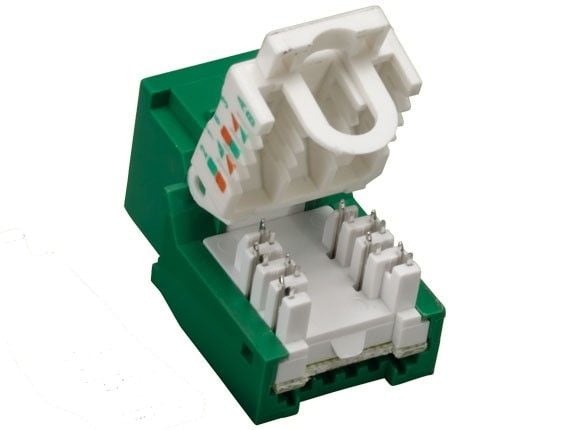 Cat6 RJ45 UTP Tool Less Keystone Jack Green Color