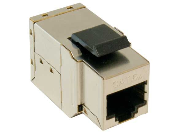 Cat6A 10G Shielded Snap-In Inline Coupler Keystone Jack