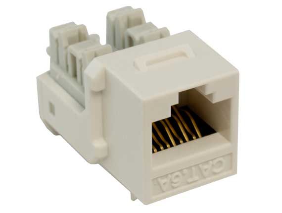 Cat6A RJ45 UTP 110 Type Punch Down Keystone Jack White Color