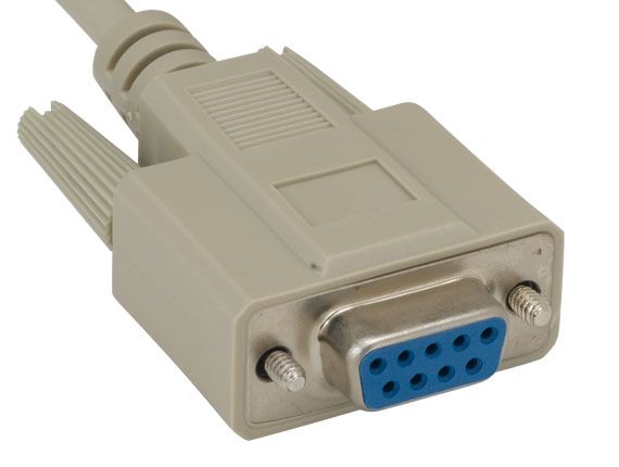 25ft Shielded DB9 F/F RS232 Serial Cable, Straight Through, Female to Female, Beige