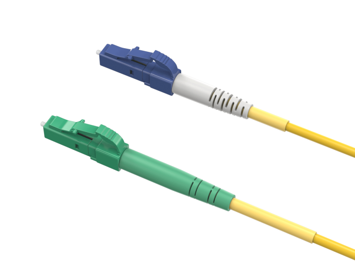 1m OS2 LC/UPC TO LC/APC Simplex Corning Fiber Optic Cable Single-Mode 9/125 OFNR Rated, Yellow
