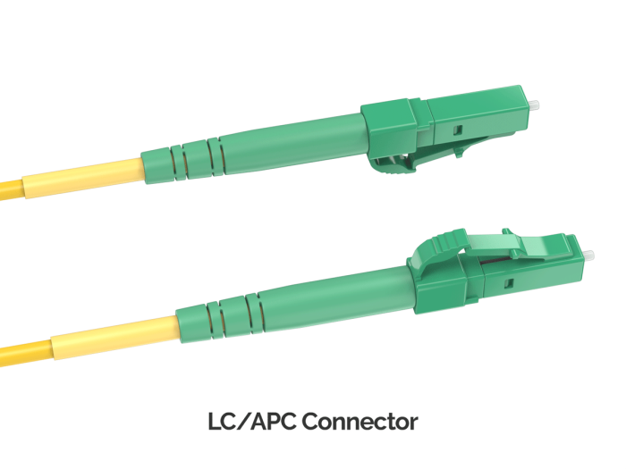 1m OS2 LC/UPC TO LC/APC Simplex Corning Fiber Optic Cable Single-Mode 9/125 OFNR Rated, Yellow