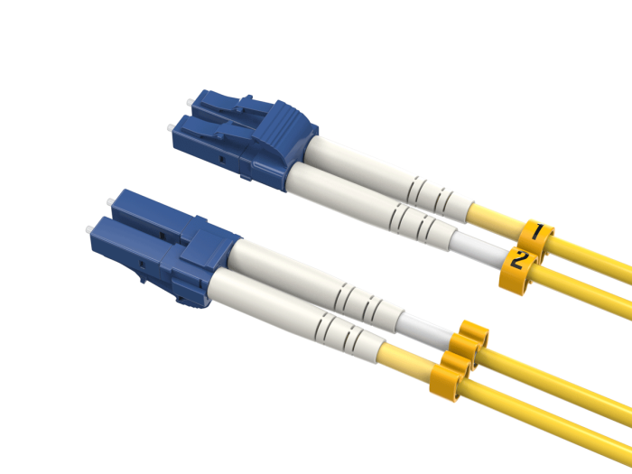 5m OS2 LC/LC Duplex Corning Fiber Optic Cable Singlemode 9/125 OFNR Rated, Yellow