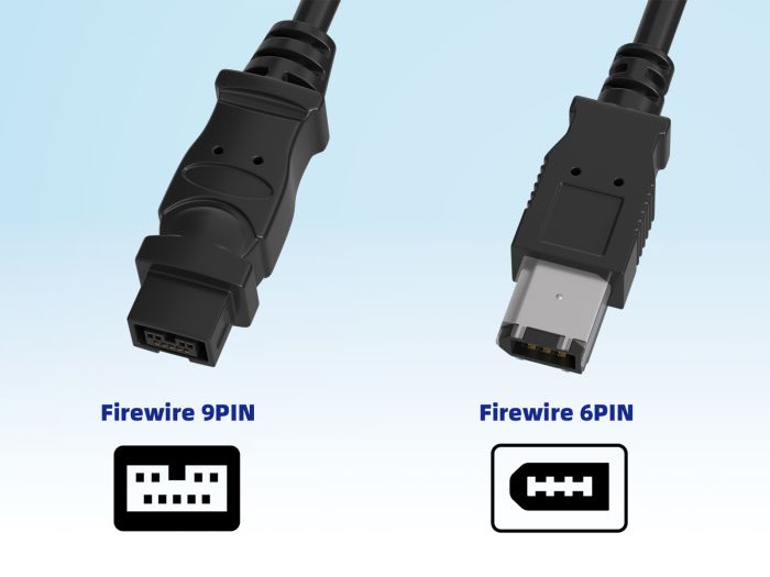 10ft IEEE 1394b FireWire 800 9-pin to 6-pin Male to Male Data Transfer Cable, Black
