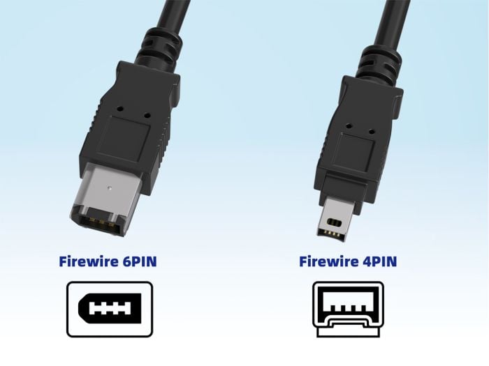 3ft FireWire 400 Cable IEEE-1394a 6-Pin to 4-pin Male to Male Data Transfer Cable, Black