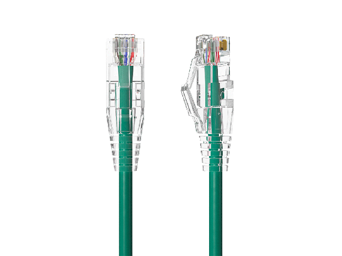 Slim Cat6 28AWG UTP Ethernet Network Patch Cable Snagless, Green