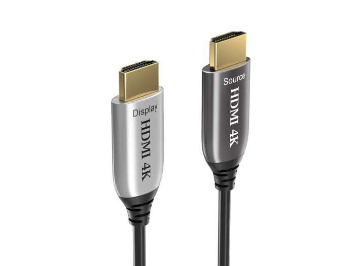 100ft High Speed Hybrid Active HDMI Fiber Optic Cable (AOC), HDMI 2.0, Plenum Rated, 4K Support, UL, Black 