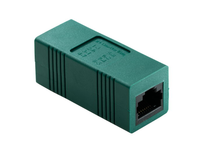 Cross Over Cat6 RJ45 Modular Inline Coupler Female to Female, Green