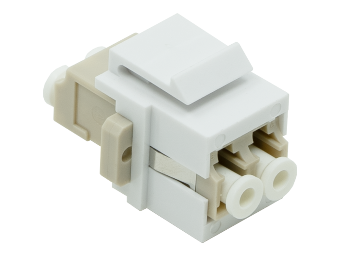LC to LC Female Duplex  MultiMode SingleMode Compatible Fiber Optic Keystone Jack Network Coupler, W/ Mounting Ear
