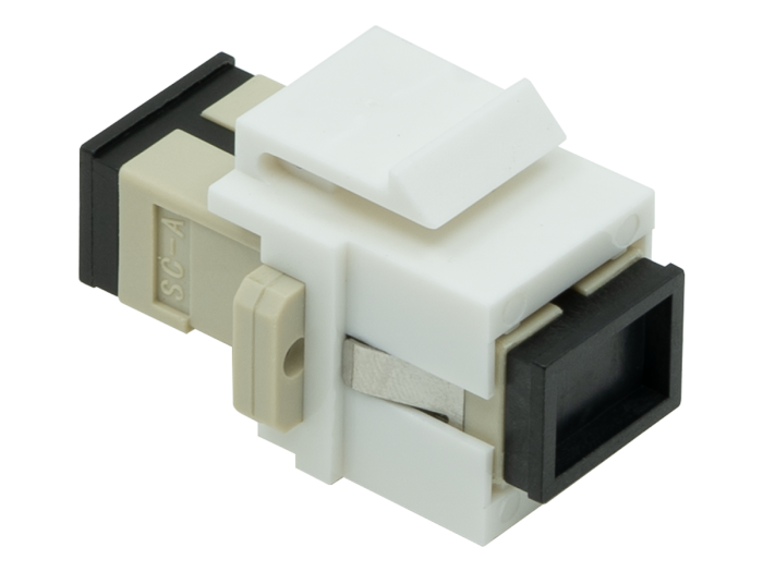 SC to SC Female Simplex  SingleMode Fiber Optic Keystone Jack Network Coupler, W/ Mounting Ear