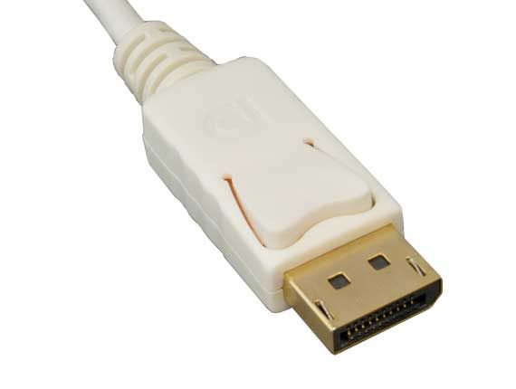 6ft Mini DisplayPort to DisplayPort Cable with Secure Latch, 4K @60Hz, 32AWG, White