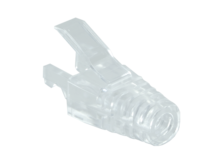 Mini Cat6a & Cat6 Snag Proof  RJ45 Strain Relief Boot for Mini Cat6a & 6 Cable, Clear, Pack of 50