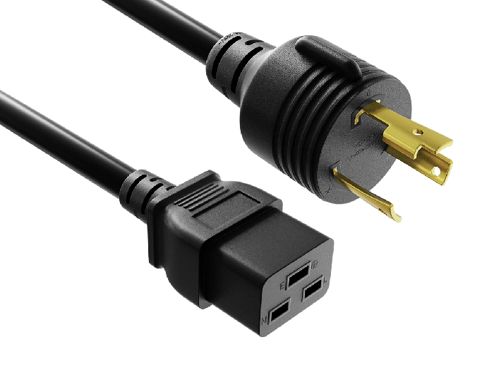 8ft NEMA L6-30P to C19 Heavy Duty Power Cord 12AWG, 20A 250V 