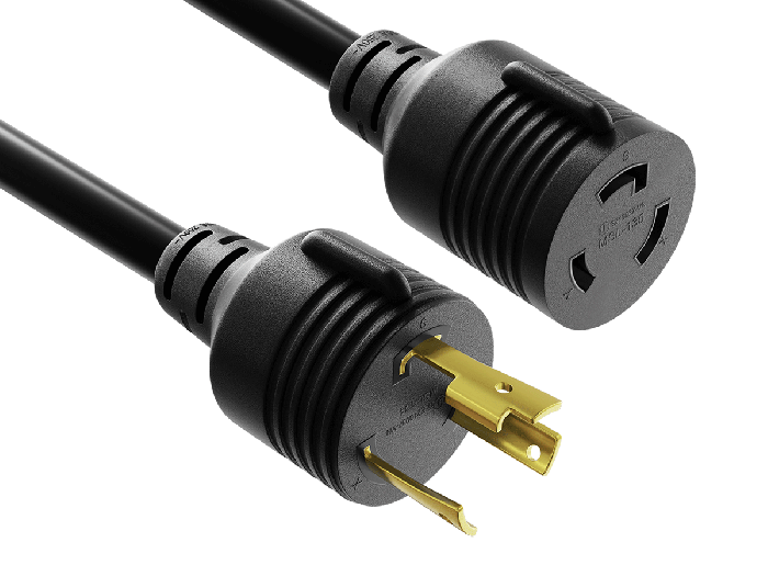 10ft NEMA L6-30P to NEMA L6-30R Power Cord, 10AWG, 30A, 250V