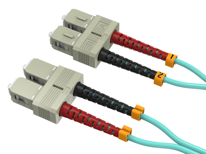 5m OM3 SC/SC Duplex Corning Fiber Optic Cable Multimode 50/125 LSZH/OFNR Rated, Aqua