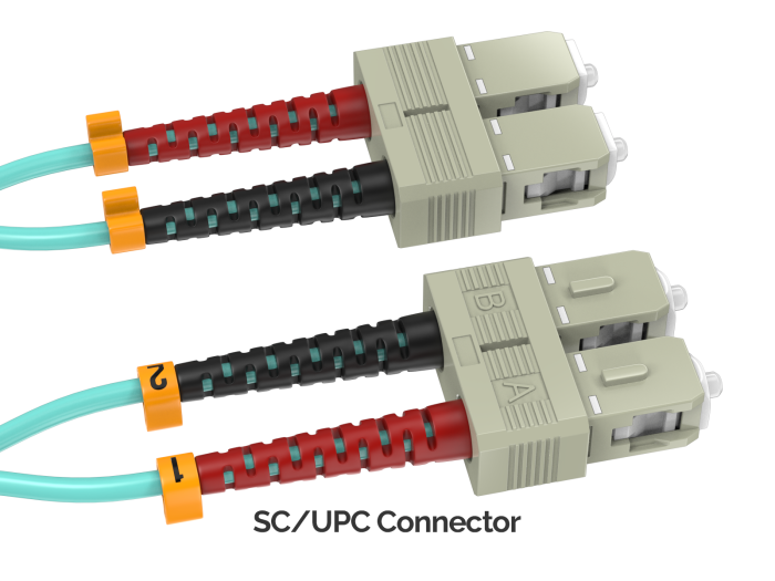 5m OM3 SC/SC Duplex Corning Fiber Optic Cable Multimode 50/125 LSZH/OFNR Rated, Aqua