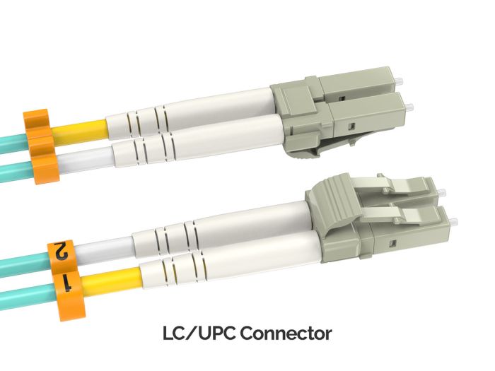 4m OM4 LC to LC Duplex Corning Fiber Optic Cable Multimode 50/125 LSZH/OFNR Rated, Aqua