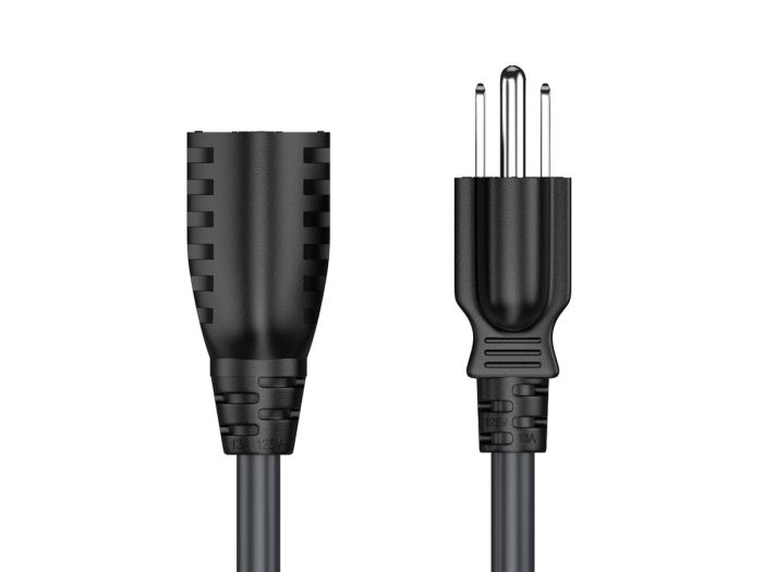 12ft Outlet Saver Power Extension Cord (NEMA 5-15P to NEMA 5-15R)