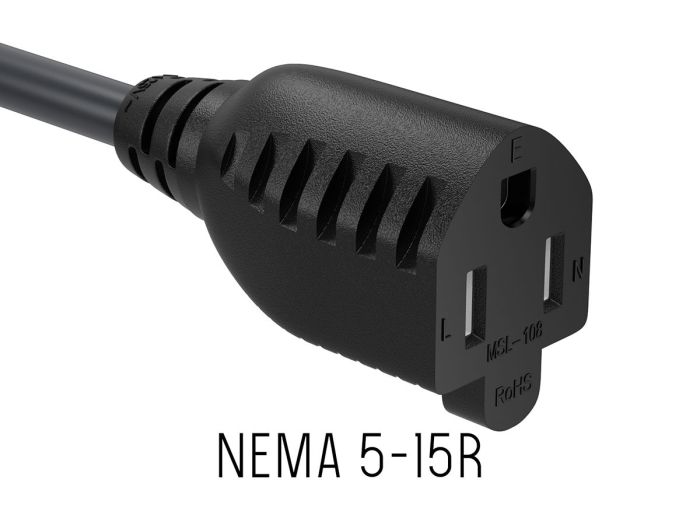 12ft Outlet Saver Power Extension Cord (NEMA 5-15P to NEMA 5-15R)