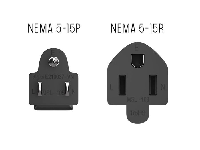 12ft Outlet Saver Power Extension Cord (NEMA 5-15P to NEMA 5-15R)
