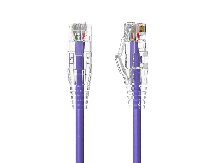 Slim Cat6a 28AWG UTP Ethernet Network Patch Cable, Purple