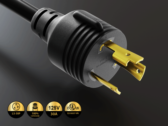 30 Amp Generator Plug UL LISTED GENERATOR POWER LOCKING NEMA L6-30P ...