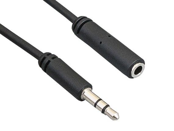 25ft Ultra Slim 3.5mm Male to Female Stereo Audio Extension Cable, Black