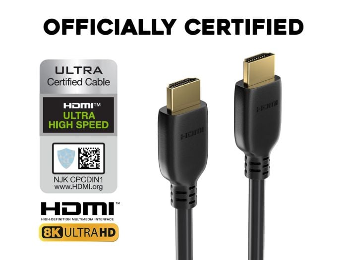 15ft Ultra High Speed 8K HDMI Bi-Directional Cable, Certified HDMI 2.1, 8K Support, UL, Black