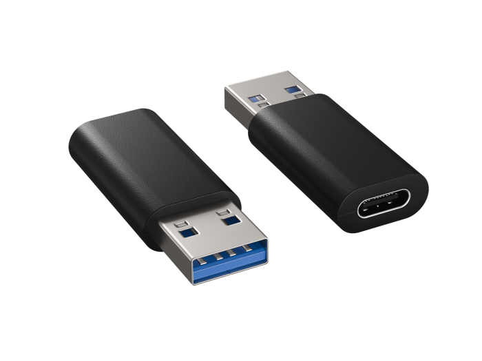USB-C Female to USB-A Male Adapter USB 3.2 Gen2, 10Gbps, Black