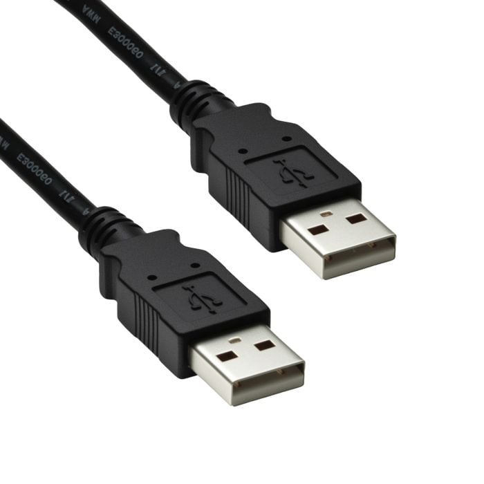 10ft USB 2.0 Type A Male to Male Cable – Dual Gold-Plated Connectors, 480Mbps High-Speed, Durable Black PVC Jacket