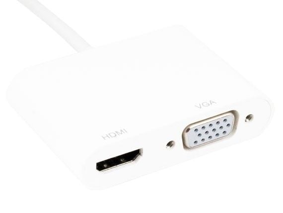 USB 3.1 Type C Male to HDMI (4K@30Hz) Female + VGA Female Adapter