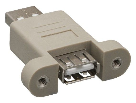 USB A Male to A Female Port Saver Adapter Panel Mount Type