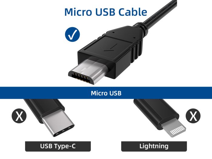 1ft USB 2.0 A Male to Micro B Male Cable, Black